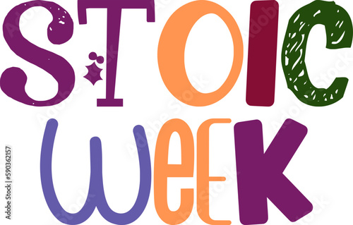 Stoic Week Hand Lettering Illustration for Banner, Stationery, Presentation , T-Shirt Design