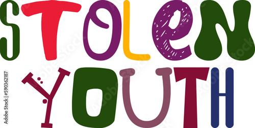 Stolen Youth Calligraphy Illustration for Social Media Post, Book Cover, Icon, Banner