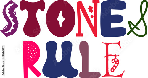 Stones Rule Calligraphy Illustration for Flyer, Newsletter, Decal, Magazine