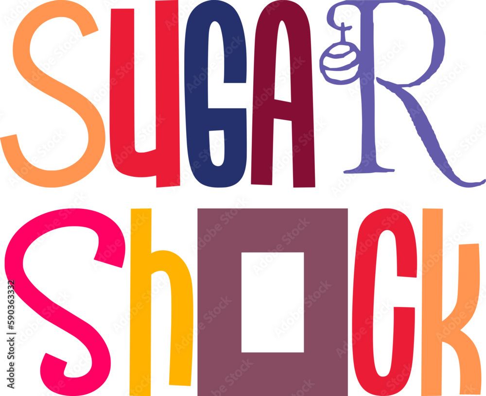 Sugar Shock Hand Lettering Illustration for Packaging, Stationery, Social Media Post, Label Sugar Shock Hand Lettering Illustration for Packaging, Stationery, Social Media Post, Label