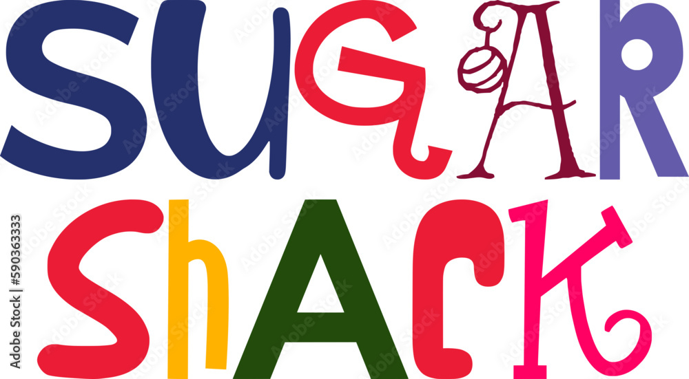Sugar Shack Typography Illustration for Stationery, Sticker , Presentation , Logo