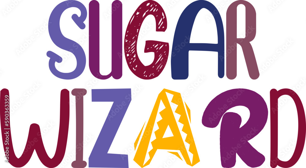 Sugar Wizard Calligraphy Illustration for Mug Design, Banner, Bookmark , Stationery Sugar Wizard Calligraphy Illustration for Mug Design, Banner, Bookmark , Stationery