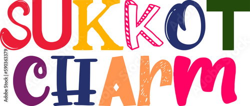 Sukkot Charm Typography Illustration for Packaging, Flyer, T-Shirt Design, Mug Design