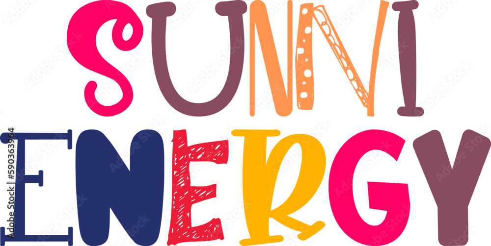 Sunni Energy Hand Lettering Illustration for Stationery, Poster, Flyer, Postcard Sunni Energy Hand Lettering Illustration for Stationery, Poster, Flyer, Postcard