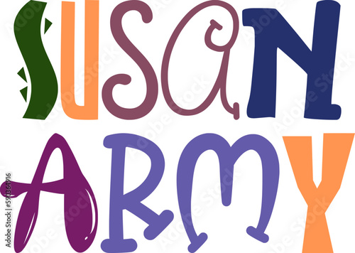 Susan Army Typography Illustration for Flyer, T-Shirt Design, Infographic, Newsletter