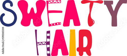 Sweaty Hair Calligraphy Illustration for Motion Graphics, Newsletter, Brochure, Book Cover