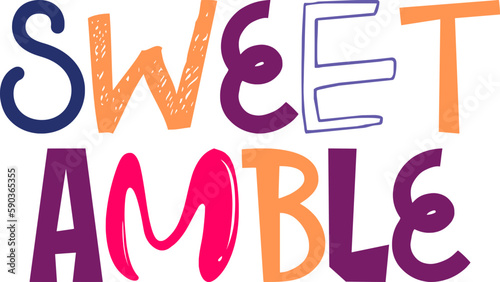 Sweet Amble Calligraphy Illustration for Banner, Icon, Magazine, Brochure