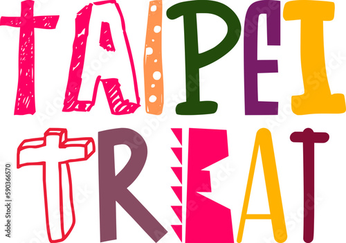 Taipei Treat Typography Illustration for Social Media Post, Flyer, Mug Design, Motion Graphics