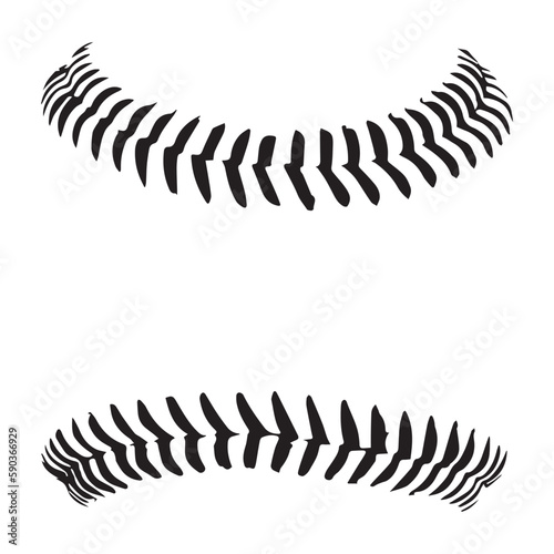 Baseball Stitches, Baseball lace ball illustration Vector