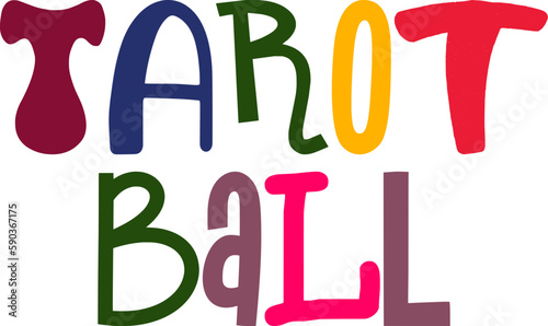 Tarot Ball Calligraphy Illustration for Decal, Stationery, Bookmark , Icon