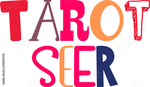 Tarot Seer Hand Lettering Illustration for Motion Graphics, Banner, Gift Card, Magazine