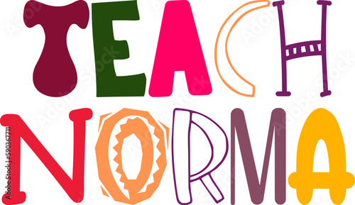 Teach Norma Typography Illustration for Stationery, Brochure, Poster, Infographic