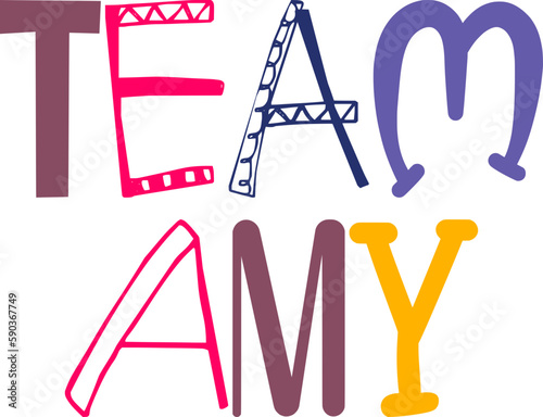 Team Amy Calligraphy Illustration for Icon, Poster, Bookmark , Logo