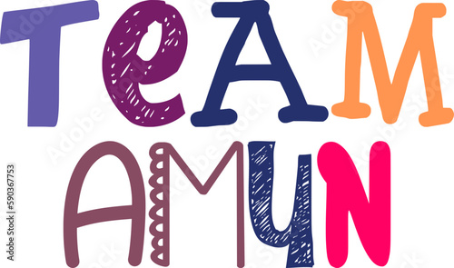 Team Amun Calligraphy Illustration for Bookmark , Decal, Book Cover, Magazine