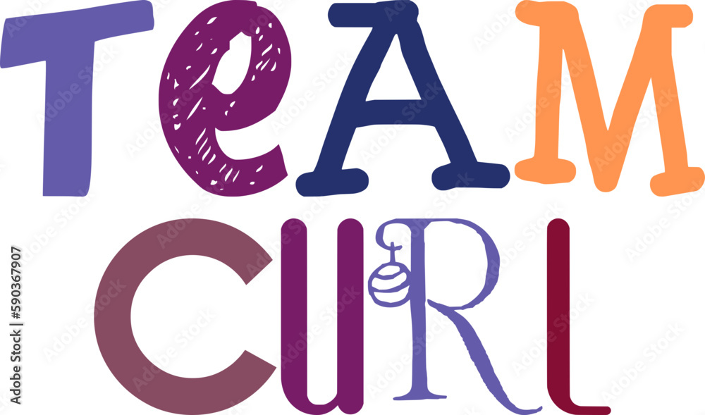Team Curl Hand Lettering Illustration for Brochure, Icon, Postcard , Infographic Team Curl Hand Lettering Illustration for Brochure, Icon, Postcard , Infographic