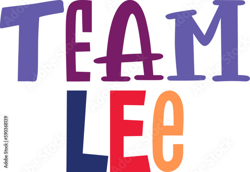 Team Lee Calligraphy Illustration for T-Shirt Design, Newsletter, Stationery, Packaging