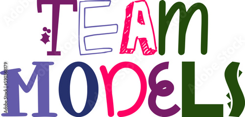 Team Models Typography Illustration for Motion Graphics, Infographic, Sticker , Icon