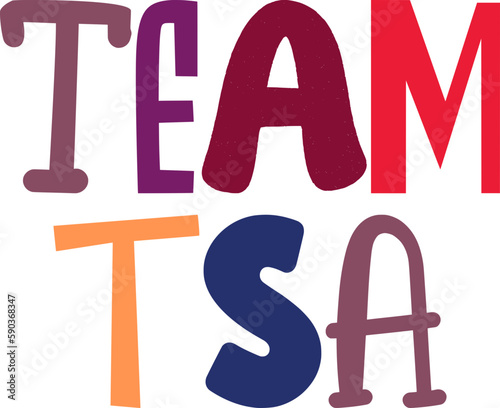 Team Tsa Typography Illustration for Packaging, Logo, Brochure, Bookmark 