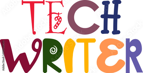 Tech Writer Typography Illustration for Book Cover, Motion Graphics, Banner, Presentation 