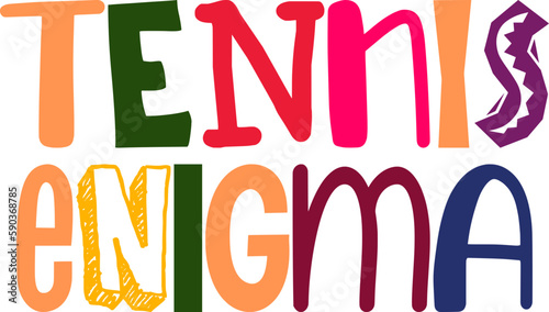 Tennis Enigma Calligraphy Illustration for Brochure, Poster, Presentation , Decal