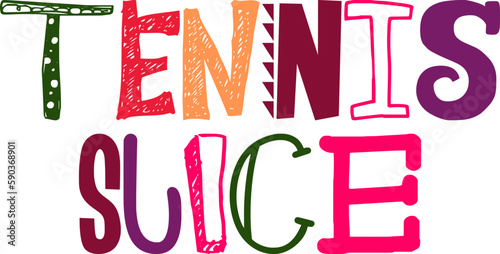 Tennis Slice Typography Illustration for Infographic, T-Shirt Design, Mug Design, Presentation 