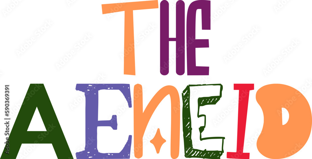 The Aeneid Hand Lettering Illustration for Label, Newsletter, Logo, Poster The Aeneid Hand Lettering Illustration for Label, Newsletter, Logo, Poster