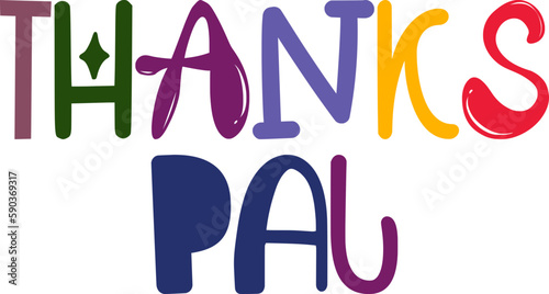 Thanks Pal Hand Lettering Illustration for Packaging, Gift Card, Social Media Post, Postcard 