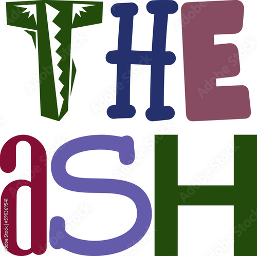 The Ash Calligraphy Illustration for Stationery, Mug Design, Flyer, Magazine