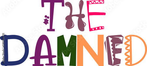 The Damned Typography Illustration for Gift Card, Mug Design, Sticker , Motion Graphics