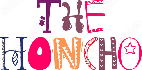 The Honcho Calligraphy Illustration for Gift Card, Banner, Stationery, Infographic