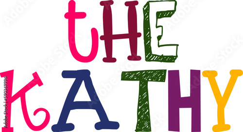 The Kathy Hand Lettering Illustration for Magazine, Newsletter, Infographic, Decal