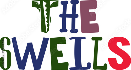 The Swells Calligraphy Illustration for Sticker , Infographic, Stationery, Label