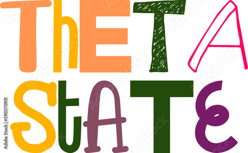 Theta State Hand Lettering Illustration for Stationery, Motion Graphics, Icon, Infographic