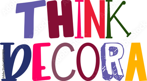 Think Decora Typography Illustration for Flyer, Icon, Motion Graphics, Newsletter