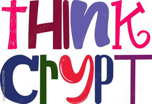 Think Crypt Typography Illustration for Logo, Icon, T-Shirt Design, Presentation 
