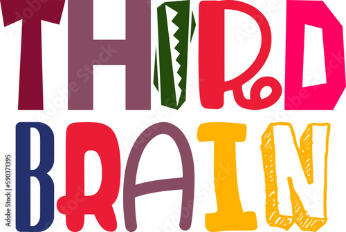 Third Brain Typography Illustration for Bookmark , Motion Graphics, Newsletter, Banner