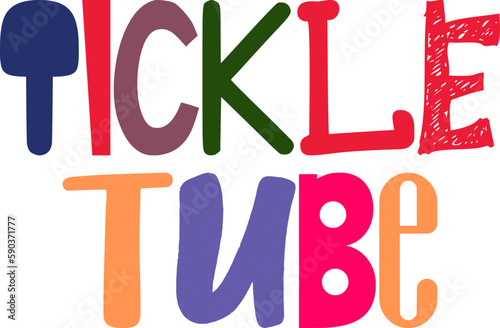 Tickle Tube Calligraphy Illustration for Newsletter, Poster, Bookmark , Sticker 