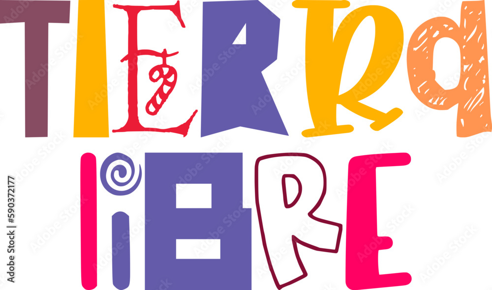 Tierra Libre Calligraphy Illustration for Presentation , Motion Graphics, Gift Card, Brochure