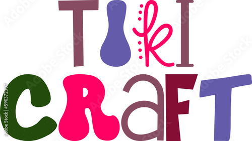 Tiki Craft Calligraphy Illustration for Brochure, Book Cover, Label, Bookmark