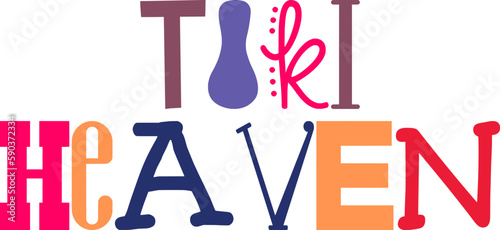 Tiki Heaven Hand Lettering Illustration for Magazine, Book Cover, Brochure, Postcard 