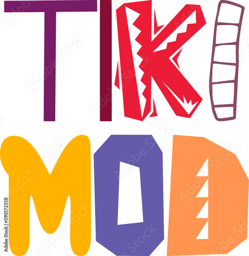 Tiki Mod Typography Illustration for Newsletter, Mug Design, Banner, Flyer