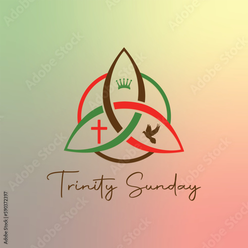  background for Trinity Sunday, text with religious trinity symbol, modern background vector illustration for Poster, card and banner