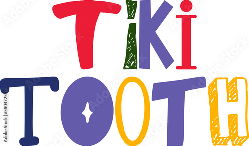 Tiki Tooth Calligraphy Illustration for Label, Presentation , Brochure, Icon