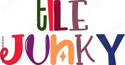 Tile Junky Typography Illustration for Banner, Book Cover, Newsletter, Label