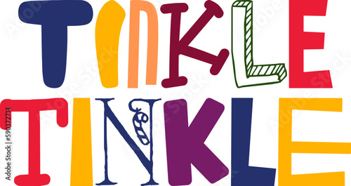 Tinkle Tinkle Calligraphy Illustration for Stationery, Bookmark , Mug Design, Gift Card