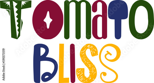 Tomato Bliss Hand Lettering Illustration for Flyer, Bookmark , Gift Card, Sticker 