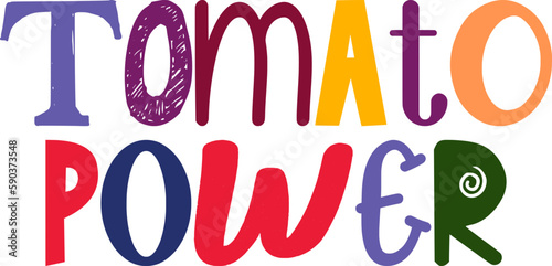 Tomato Power Calligraphy Illustration for Logo, Label, Book Cover, Motion Graphics