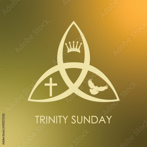 Trinity Sunday with religious trinity symbol, modern background vector illustration for Poster, card and banner photo