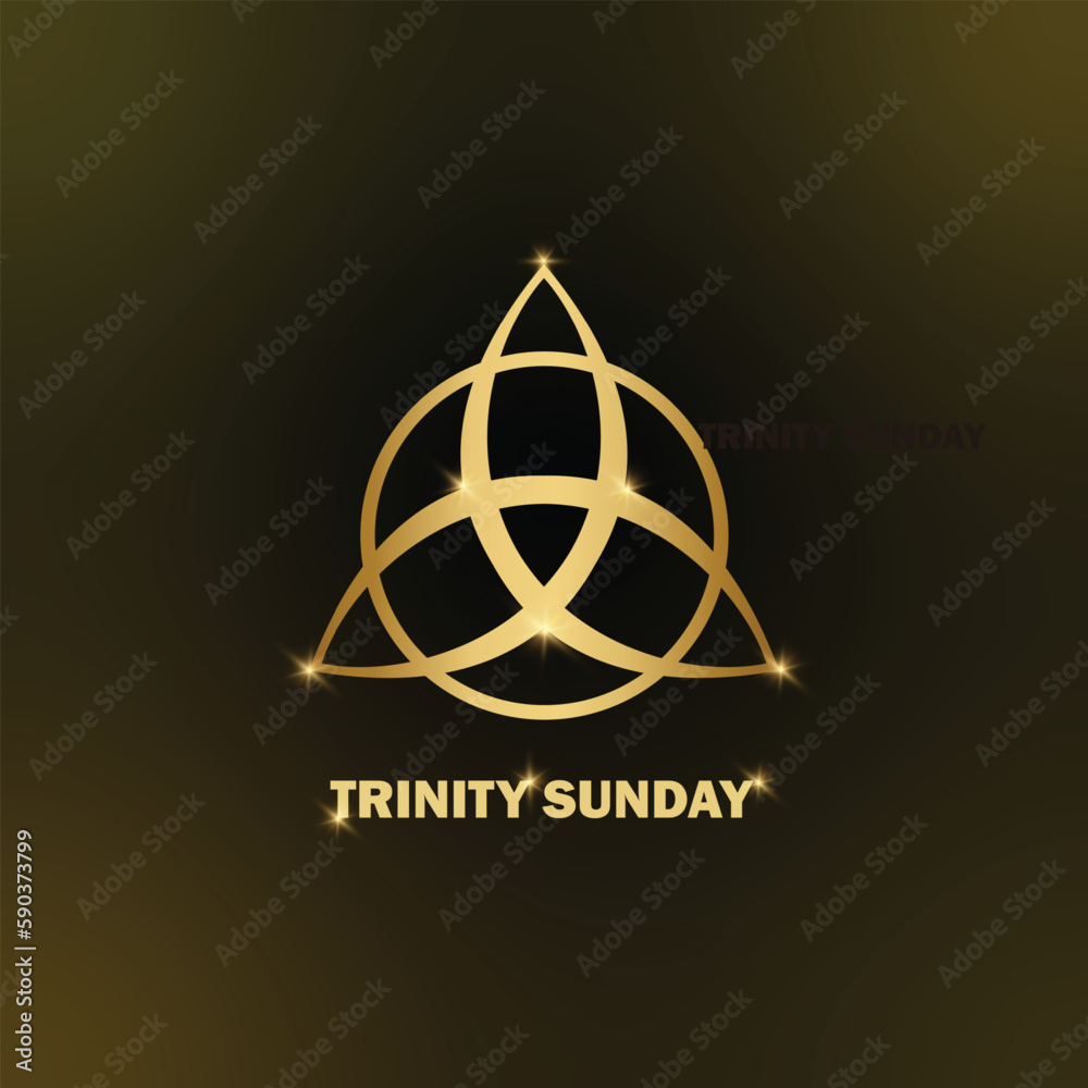 happy Trinity Sunday, text religious trinity symbol, modern background vector illustration for Poster, card and banner - obrazy, fototapety, plakaty 