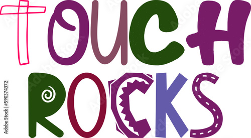 Touch Rocks Calligraphy Illustration for Social Media Post, Decal, Label, Packaging